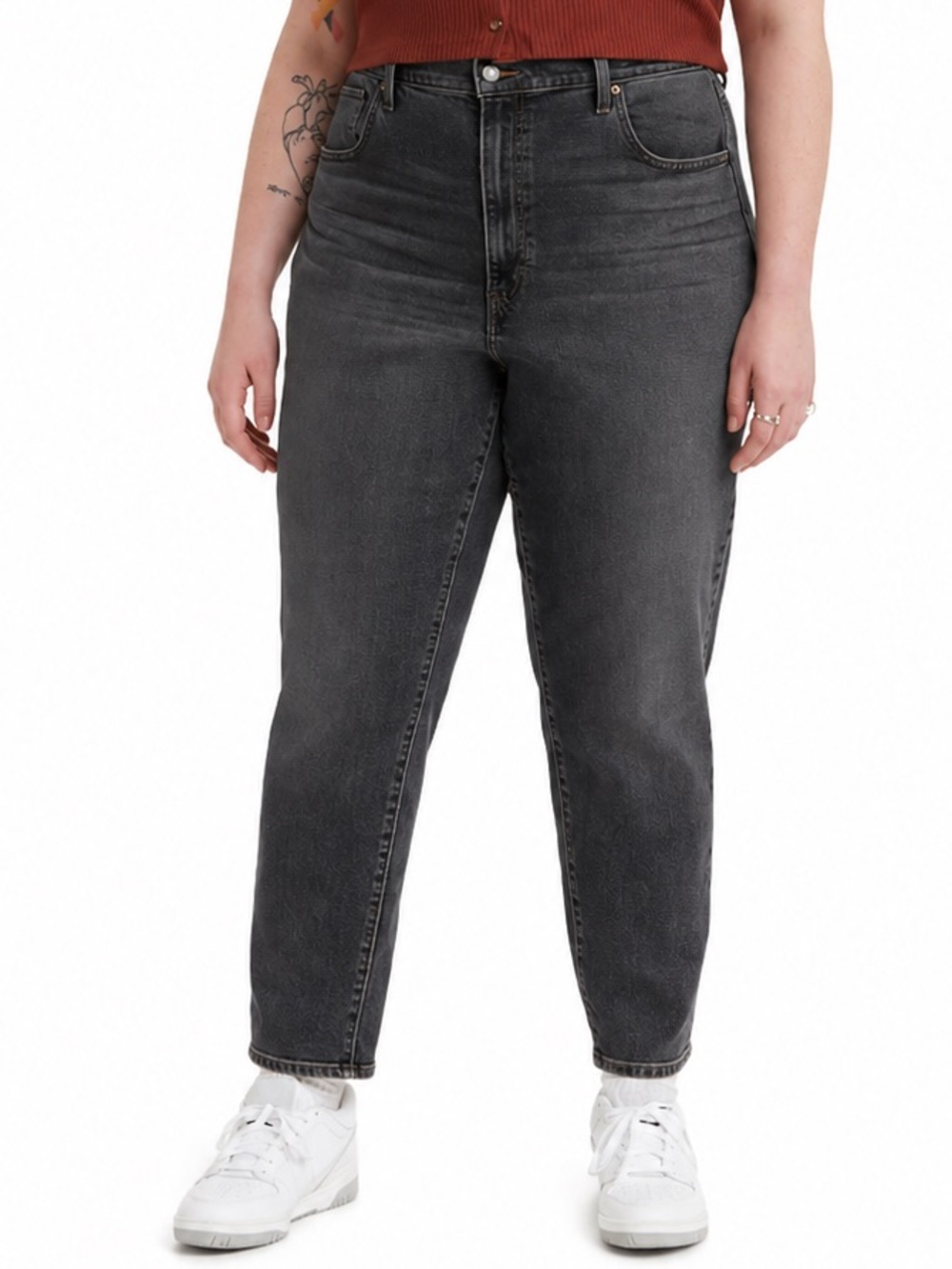 Levi’s High Waisted Mom Jeans 16W Black Wash Tapered Plus Size